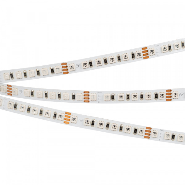 Arlight Светодиодная лента RT 2-5000 24V RGB 8mm (3838, 120 LED/m, LUX) (11 Вт/м, IP20)