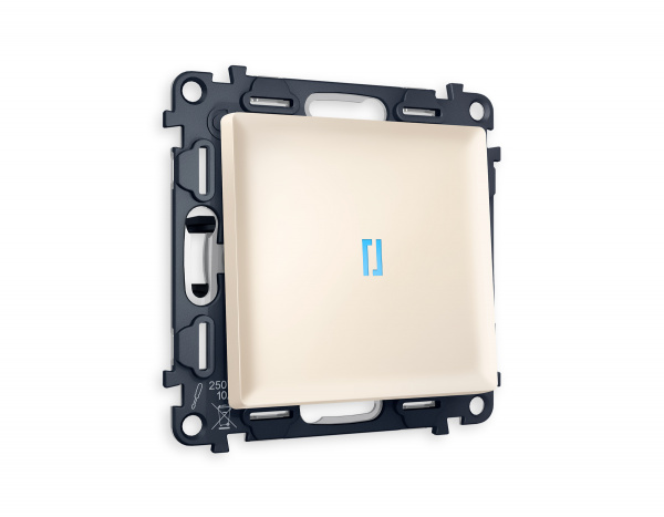 Комплект механизма 1-клавишного выключателя с подсветкой 10000K ALFA MA322020 Бежевый матовый QUANT