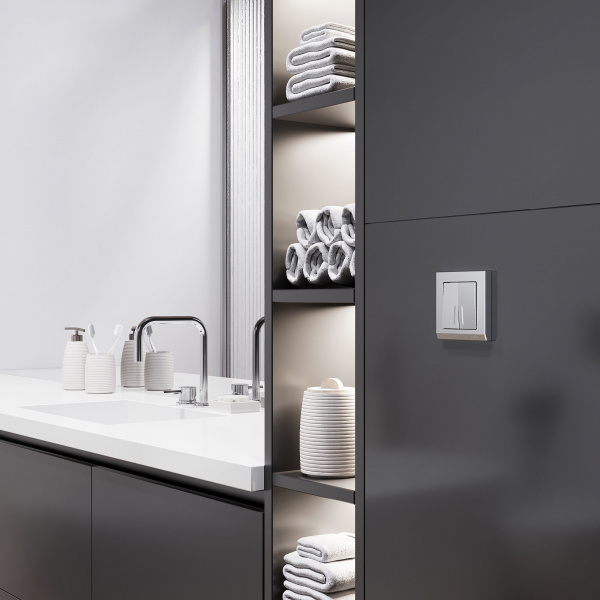 Рамка из поликарбоната на 1 пост Stark серебряный матовый W0011865