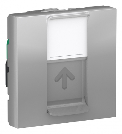 SE Unica Modular Алюминий Розетка компьютерная, RJ45, одиночная кат. 5е STP, 2 модуля