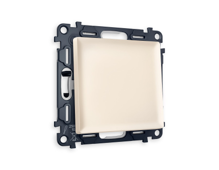 Комплект механизма 1-клавишного проходного выключателя ALFA MA321020 Бежевый матовый QUANT