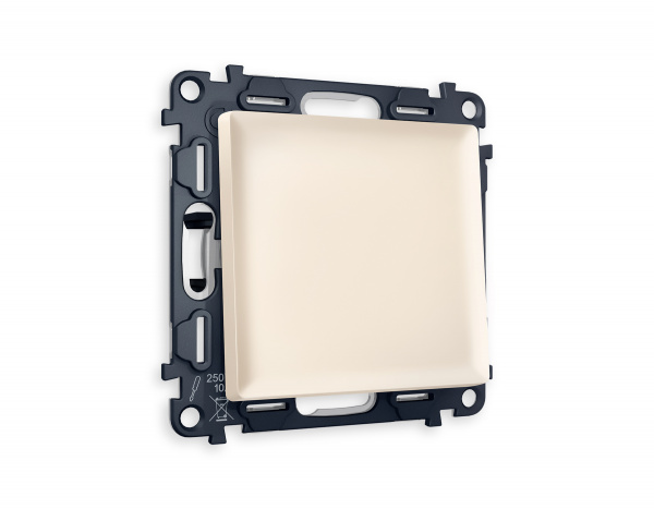 Комплект механизма 1-клавишного проходного выключателя ALFA MA321020 Бежевый матовый QUANT