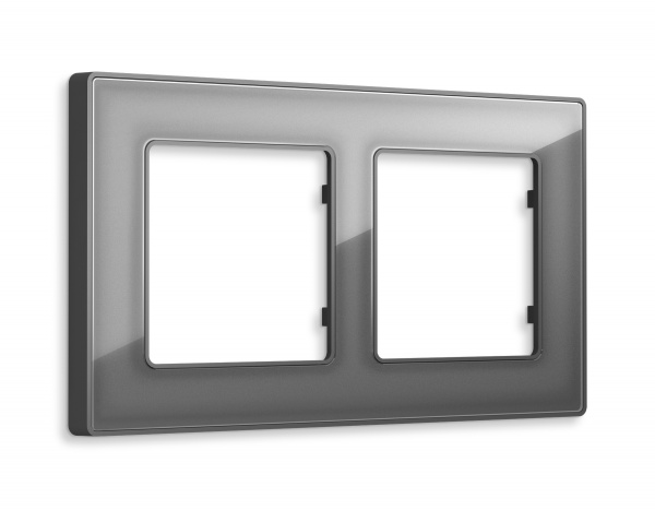 Рамка ALFA Arctic (Антрацит серый Стекло органическое) 2-ая AF580652