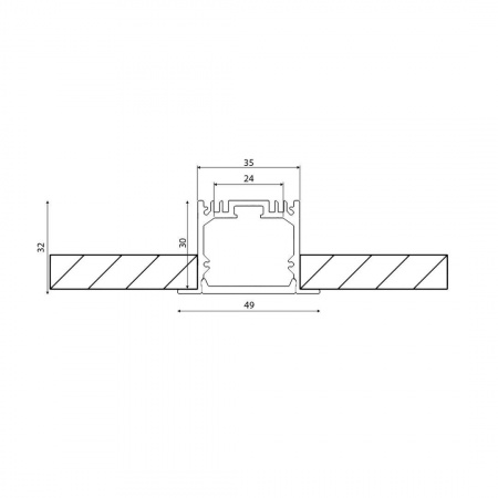 Профиль встраиваемый DesignLed LE.4932-R 010356