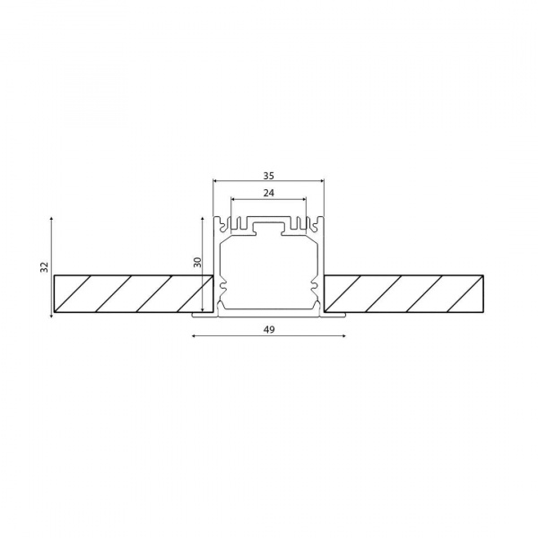 Профиль встраиваемый DesignLed LE.4932-R 010356