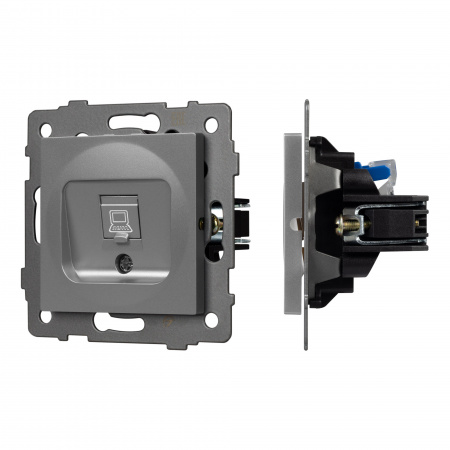 Arlight Механизм компьютерной розетки SCT-MPC1-PL-GR-V (RJ-45, CAT6) (-)