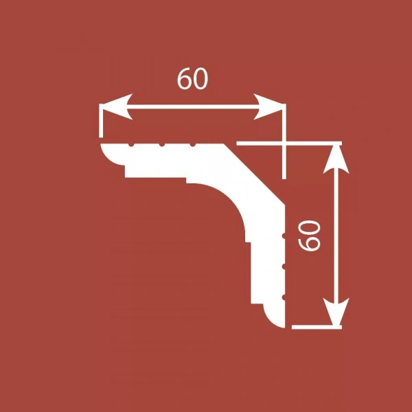 Карниз KX006, 60х60, 2000мм, Экополимер/8 Карниз KX006, 60х60, 2000мм, Экополимер/8