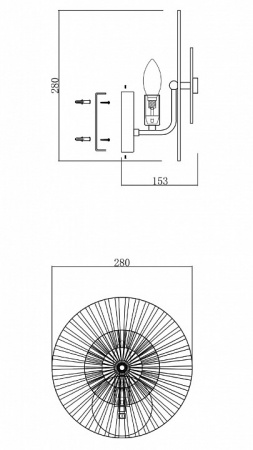 Настенный светильник (бра) MOD007WL-01G Maytoni Aster