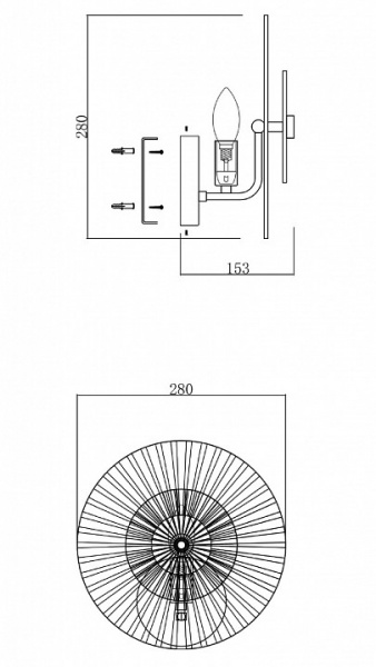 Настенный светильник (бра) MOD007WL-01G Maytoni Aster