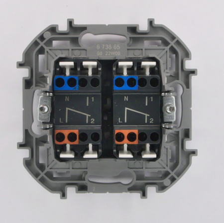 Legrand INSPIRIA Белый Переключатель двухклавишный с подсветкой 10 AX - 250 В