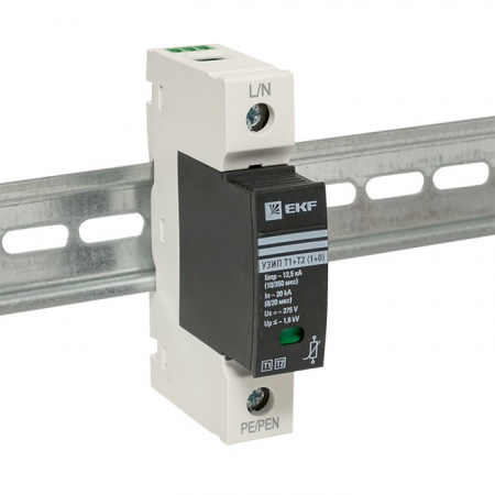 EKF Устройство защиты от импульсных перенапряжений Т1+Т2; Iimp-12,5kA; In-20kA; Uc-275В; 1+0