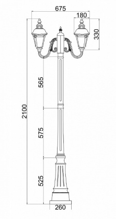 Фонарь уличный (столб) O028FL-03BZ Maytoni Goiri