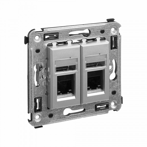 DKC Avanti Закаленная сталь телефонная розетка RJ-12 двойная