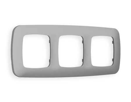 Рамка OMEGA Ecta (Сталь матовый) 3-ая OF140503