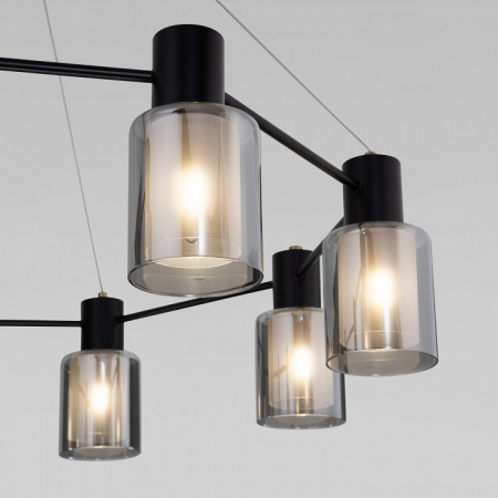 Подвесной светильник со стеклянными плафонами 70219/8 черный/античная бронза Eurosvet Notion