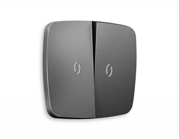 Лицевая панель OMEGA (Антрацит серый) для 2-клавишных выключателей с подсветкой QUANT OP6540