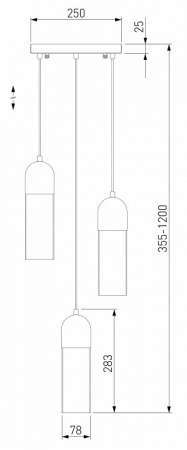 Подвесной светильник с плафонами 50180/3 янтарный Eurosvet Airon