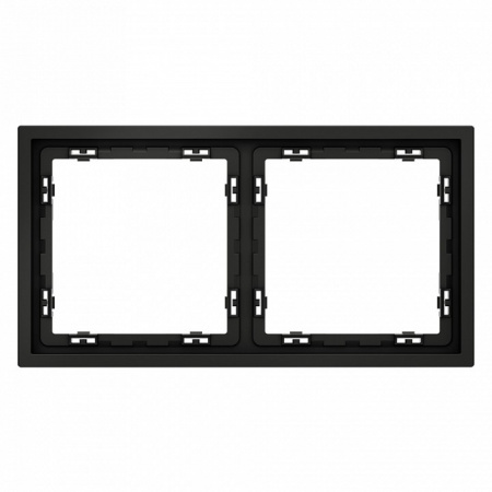 Рамка пластиковая VOLTUM S70 на 2 поста, (черный матовый)
