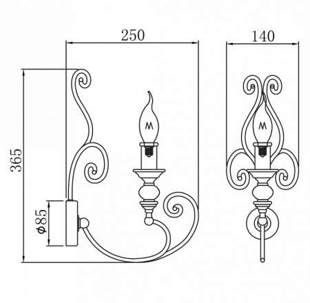 Настенный светильник (бра) H631-WL-01-B Maytoni Karina