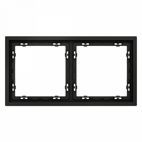 Рамка пластиковая VOLTUM S70 на 2 поста, (черный матовый)