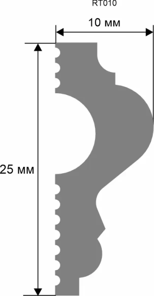 Молдинг. 2000×25×10 мм RT010