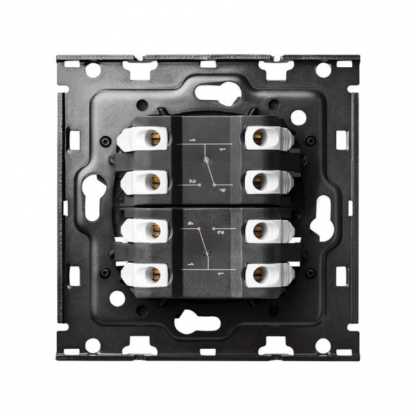 Simon 100 Кит 1 пост механизм 2 перекрестных выключателя + суппорт