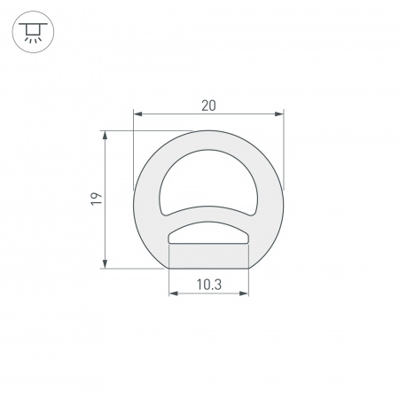 Arlight Силиконовый профиль WPH-FLEX-D20-TOP-S10-50m WHITE (Силикон)