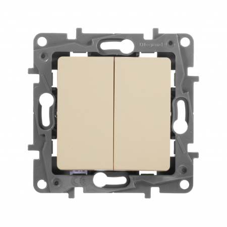 Legrand Etika Слоновая кость Переключатель 2-клавишный, 10А, Автоматические клеммы