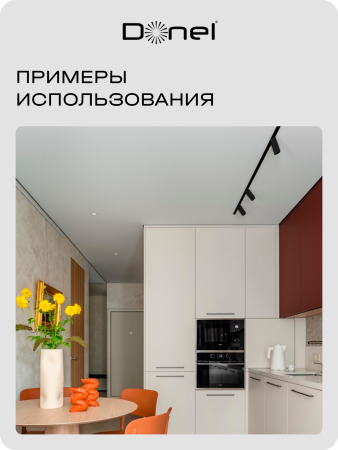 Donel Светильник трековый, 10Вт, D55хH120мм, 800Лм, 36°, 4000К, IP20, Ra>80, черный, DN01003R10N1B 1Track