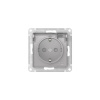 Systeme Electric AtlasDesign Aqua Алюминий Розетка с зазем. со шт. с прозрач. крыш, 16А, IP44, мех., быстрозажим. клем.