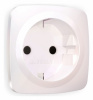 Лицевая панель OMEGA (Жемчуг) для электрической розетки с заземлением со шторками QUANT OP2070