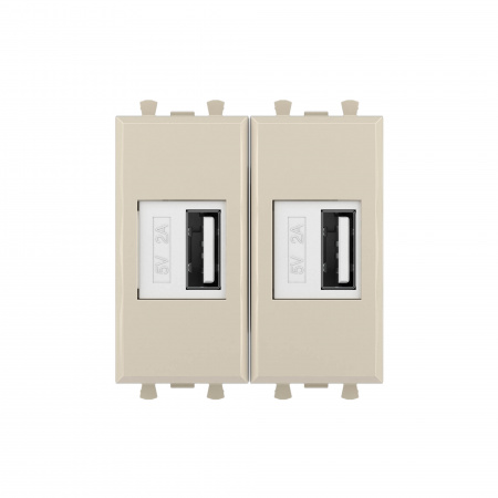 DKC Avanti Ванильная дымка Зарядное устройство USB 2.1А 2 модуля