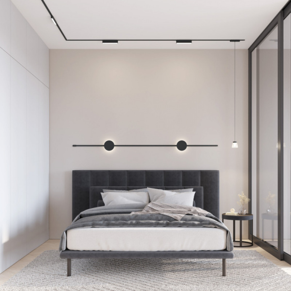 DK5360-BK Светильник для трека Air, серия Linear 2700-6500 со светодиодом, L230*W26*H36мм, 48V DC, 9W, RA?90, 120°, 2700-6500K, IP20, черный, алюминий