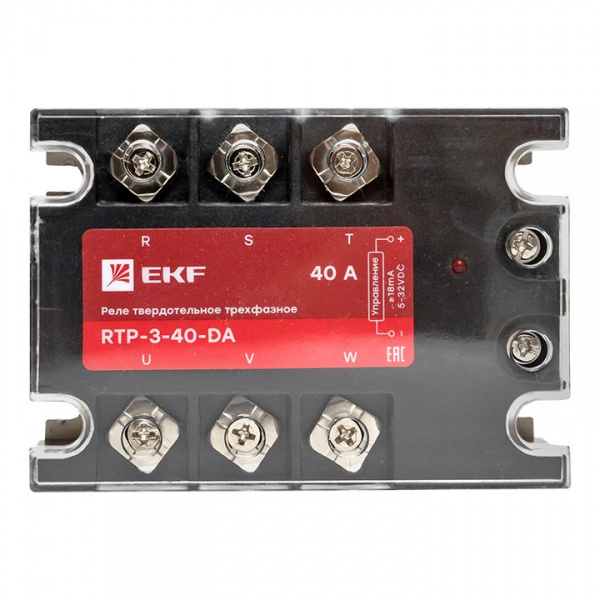 Реле твердотельное трехфазное RTP-40-DA EKF PROxima Реле твердотельное трехфазное RTP-40-DA EKF PROxima