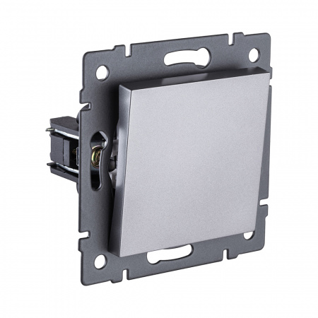 Выключатель 1-клавишный проходной 10А/250В, серый Kollinger REA-S-003GY для Aspekt, Eleganz, Reflex