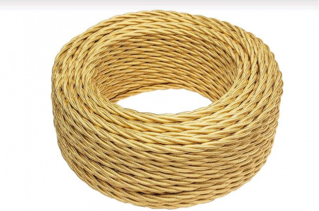 BIRONI Золото глянец Витой провод 2*0,75 150м