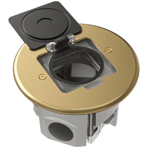 Лючок Surface 2 мод. (1 мод. 45х45 мм.), круглый, золото, IP44, (с уст. набором)