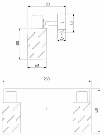 Настенный светильник 20090/2 белый / хром Eurosvet Fente