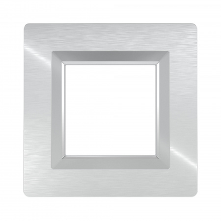 DKC Avanti Серый Алюминий Рамка 2 модуля