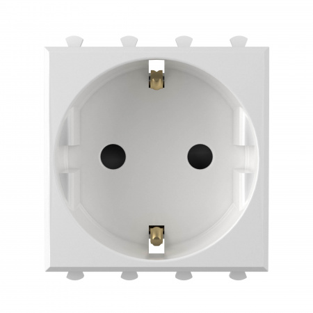 DKC Avanti Белое облако Розетка 2P+E со шторками 2 модуля