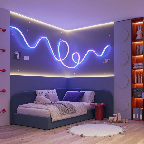 Arlight Лента герметичная MOONLIGHT-TOP-G280-D18mm 24V RGB 360deg (13 W/m, IP65, 3838, 5m, wire x1) (Прямой вывод кабеля)