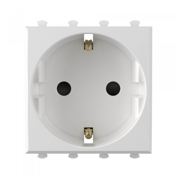 DKC Avanti Белое облако Розетка 2P+E со шторками 2 модуля