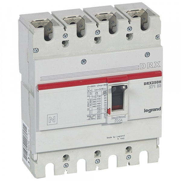 Legrand DRX250 термомагнитный 200A 4П 36KA