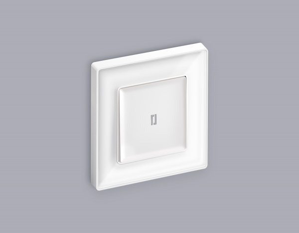 Лицевая панель ALFA (Белый матовый) для 1-кл  выключателей с подсветкой QUANT AP1220