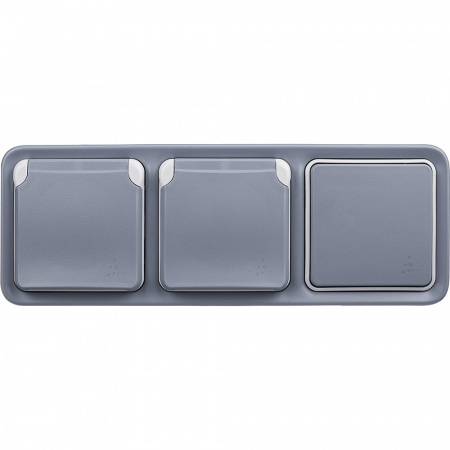 Legrand Plexo Серый Монтажная коробка 3-ая для наружного монтажа,горизонтальная, IP55