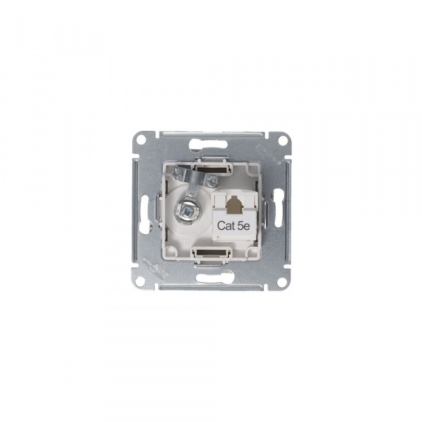 SE AtlasDesign Алюминий Розетка двойная комп+ТВ, RJ45+TV, кат.5E, механизм