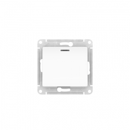 Systeme Electric Glossa Белый Переключатель 1-клавишный с подсвет., сх.6а, 10АХ, мех., быстрозажим. клем.