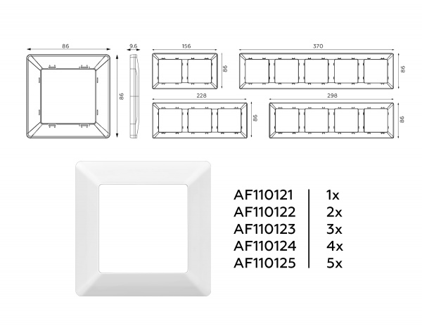 Рамка ALFA Line (Белый матовый) 5-ая AF110125