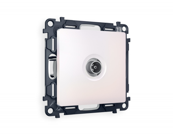 Комплект механизма TV розетки проходной ALFA MA213030 Жемчуг 5-1000 MHz 4dB QUANT