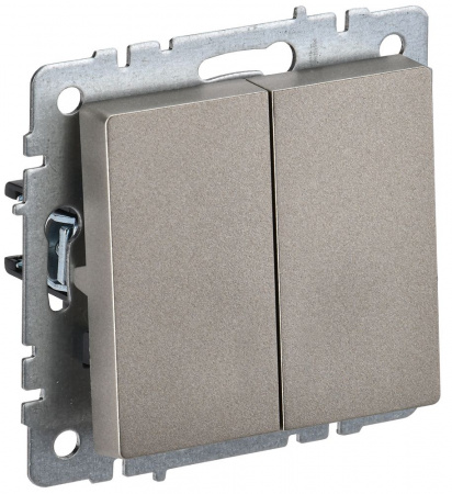 IEK BRITE Выключ. 2-кл. прох. 10А ВС10-2-6-БрШ шамп.